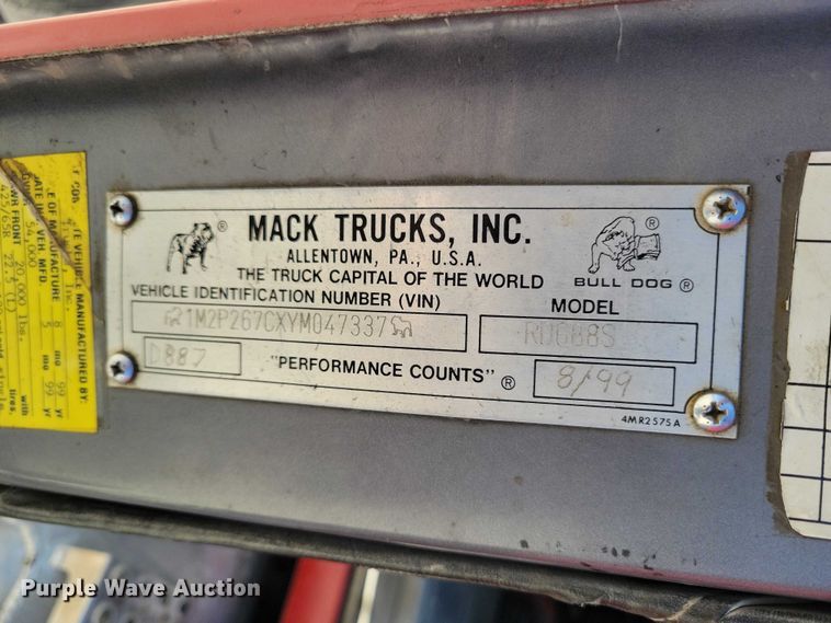 image for item NK9951 2000 Mack RD688S dump truck