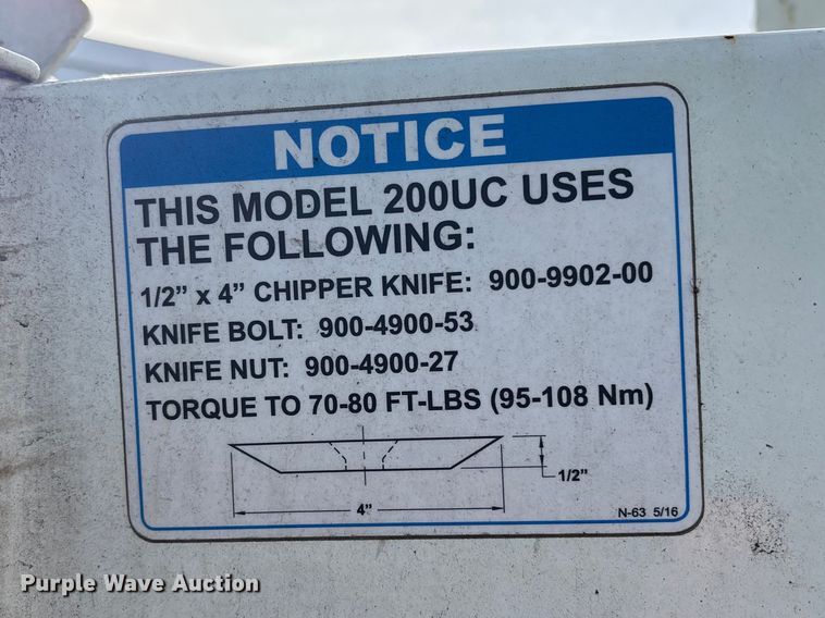 image for item YA1904 2021 Bandit 200UC wood chipper