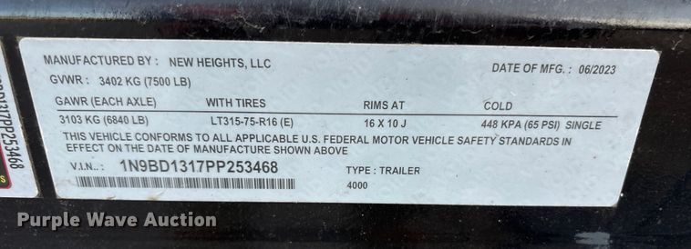 image for item YA2021 2023 Equipter 4000 roofing debris trailer