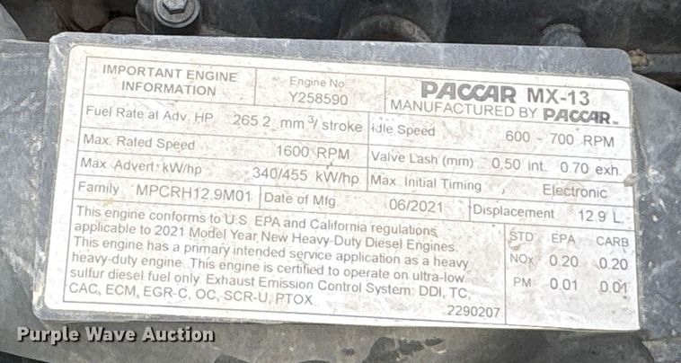 image for item YA2180 2022 Kenworth T880 dump truck