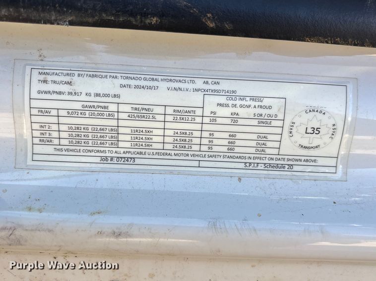 image for item YA2228 2025 Peterbilt 567  hydrovac truck