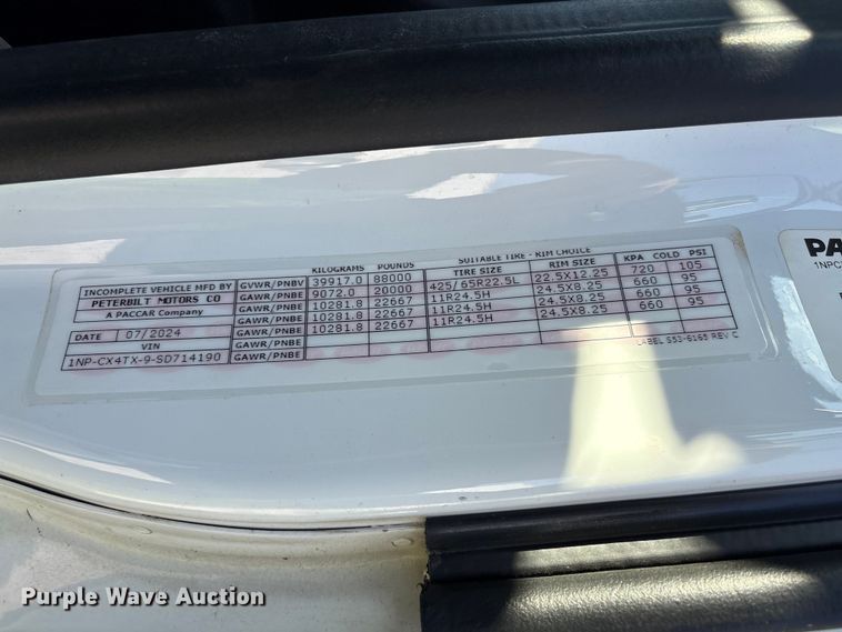 image for item YA2228 2025 Peterbilt 567  hydrovac truck