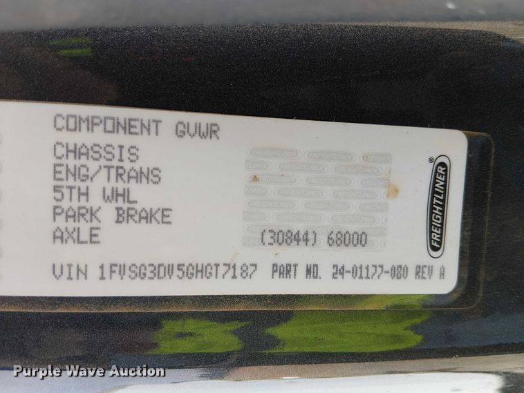 image for item YA2767 2016 Freightliner 114SD dump truck