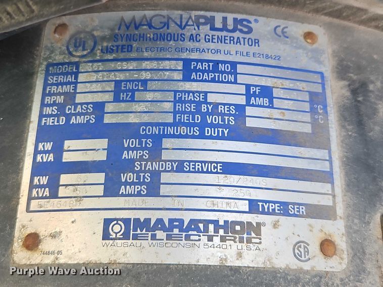 image for item YA2845 2008 MQ Power MQP50IVP generator