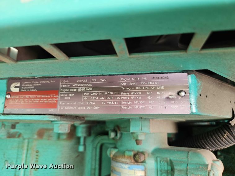 image for item YA2905 1999 Onan DGBC-3378896 generator