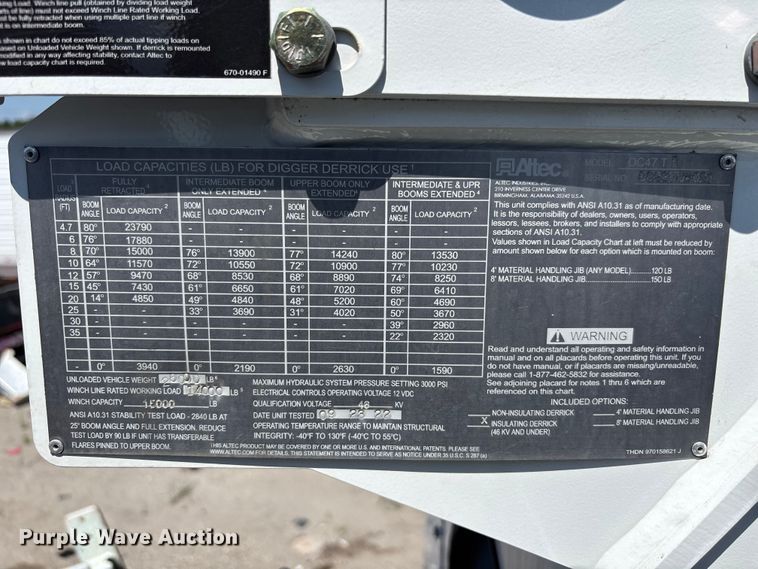 image for item YA2937 2023 Freightliner Business Class M2 digger derrick truck