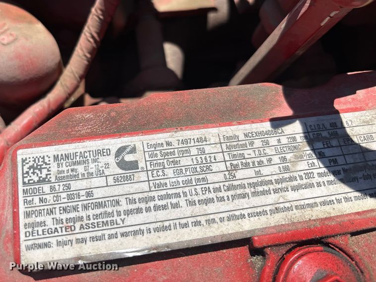 image for item YA2937 2023 Freightliner Business Class M2 digger derrick truck