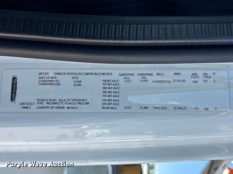 image for item YA2937 2023 Freightliner Business Class M2 digger derrick truck