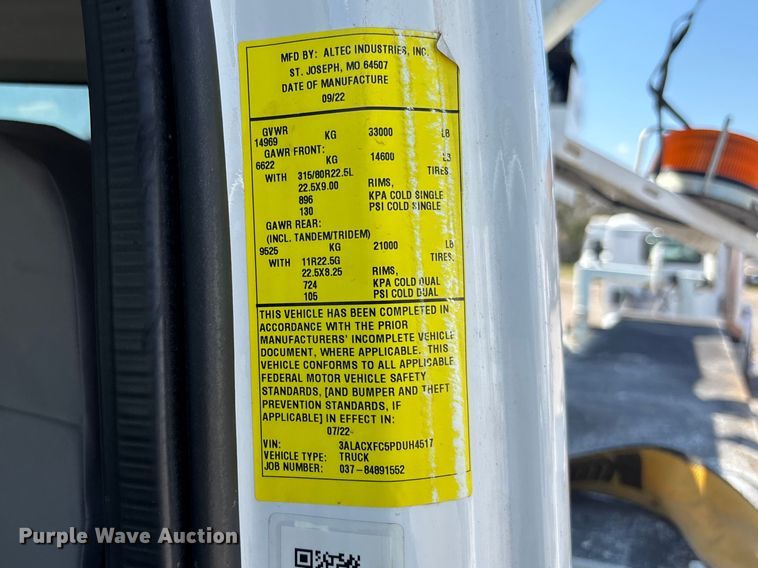 image for item YA2937 2023 Freightliner Business Class M2 digger derrick truck