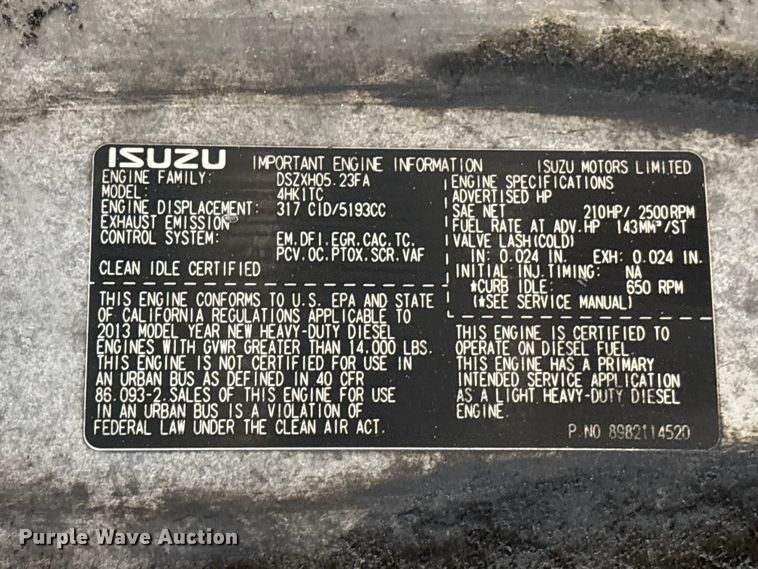 image for item YA3006 2014 Isuzu NPR street sweeper truck