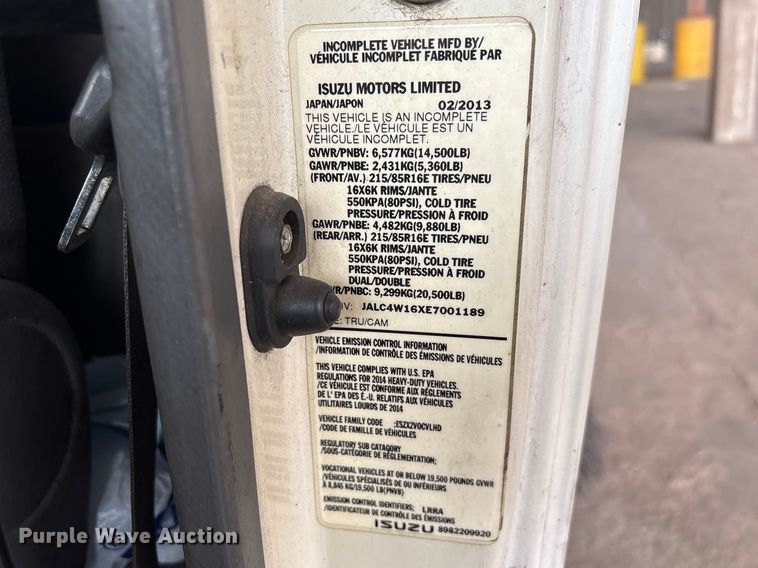 image for item YA3006 2014 Isuzu NPR street sweeper truck