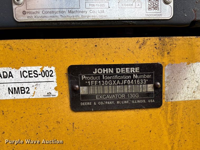 image for item YA3012 2018 John Deere 130G excavator