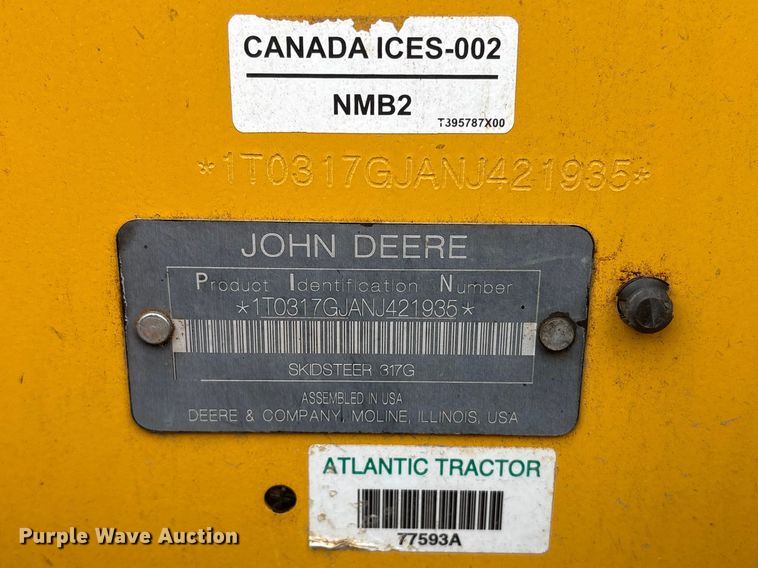 image for item YA3031 2022 John Deere 317G tracked skid steer loader