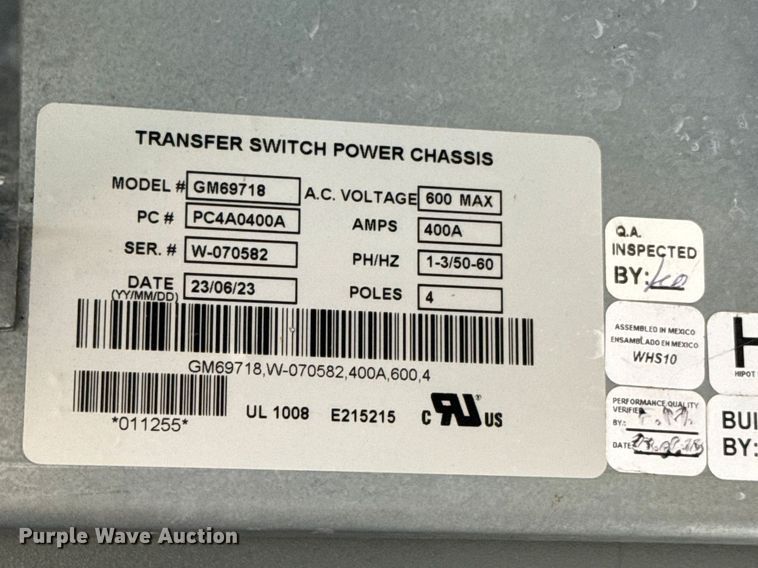 image for item DR1044 2023 Kohler KEP-DFVC-0400S-NK automatic transfer switch