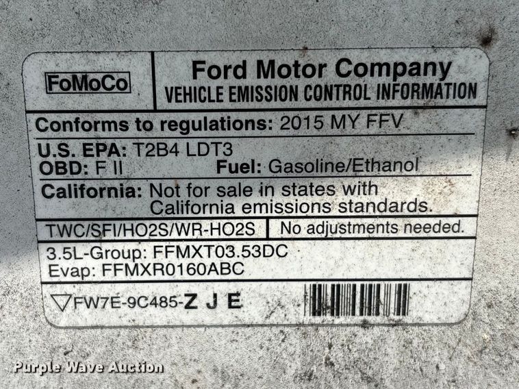 image for item DU0428 2015 Ford F150 XL pickup truck