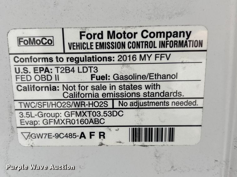 image for item DU0429 2016 Ford F150 XL Ext. Cab pickup truck