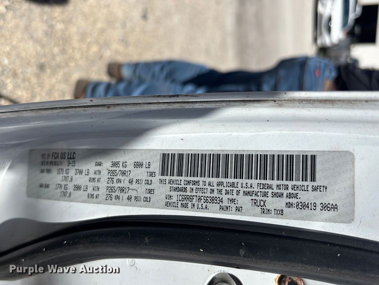 image for item DU0433 2015 RAM 1500 Tradesman Ext. Cab pickup truck