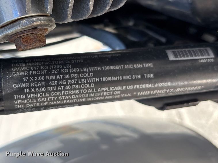 image for item DU0436 2018 Harley-Davidson Road King Police motorcycle