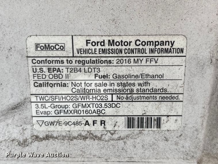 image for item DU0438 2016 Ford F150 XL Ext. Cab pickup truck