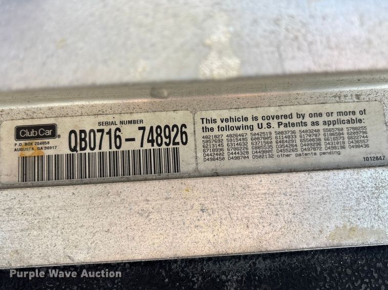 image for item DU0439 2007 Club Car Carryall 2 utility vehicle