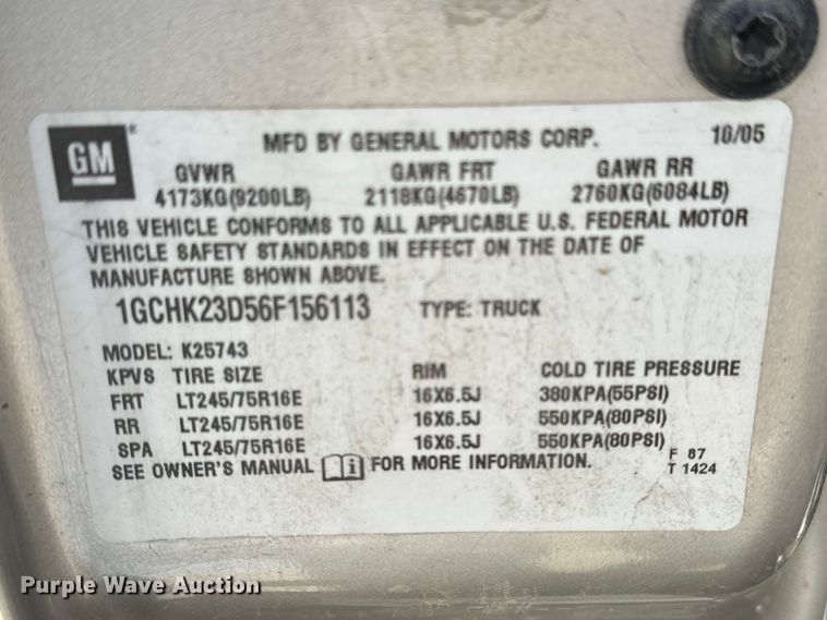 image for item DV0858 2006 Chevrolet Silverado Crew Cab pickup truck