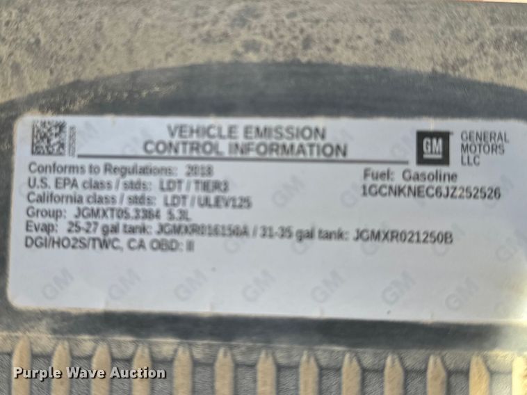 image for item DV0860 2018 Chevrolet Silverado 1500 pickup truck