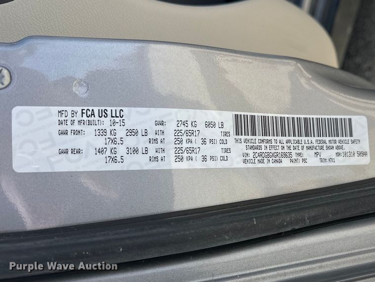 image for item DV0863 2016 Dodge Grand Caravan van