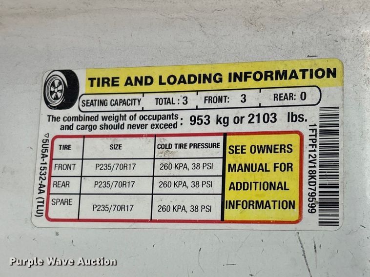 image for item DV0890 2008 Ford F150 Ext. Cab pickup truck
