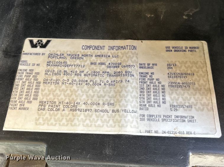 image for item DY0406 2014 Western Star 4700 SB dump truck