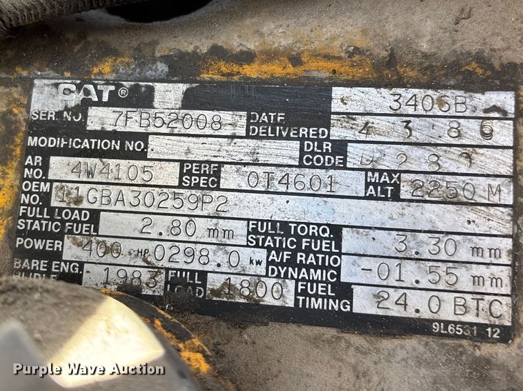 image for item DY0425 1986 Mack RW753 semi truck