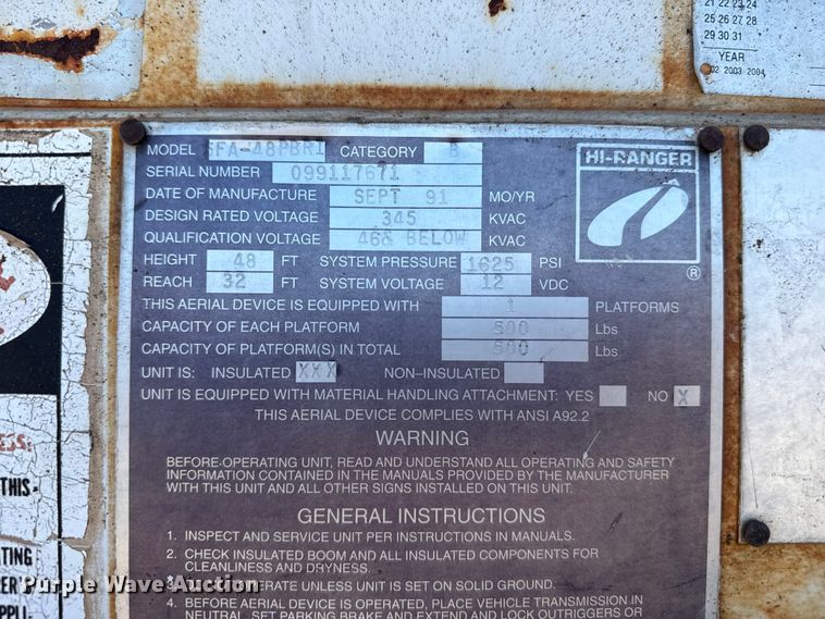 image for item DZ5337 1991 GMC TopKick C6500 forestry bucket truck