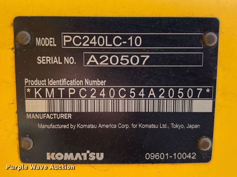 image for item EA7242 2015 Komatsu PC240LC-10 long reach excavator