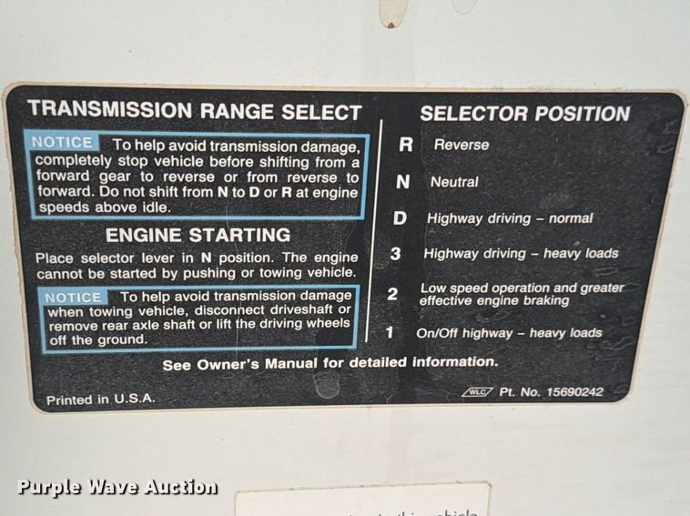 image for item ED5193 2002 GMC C6500 brush fire truck