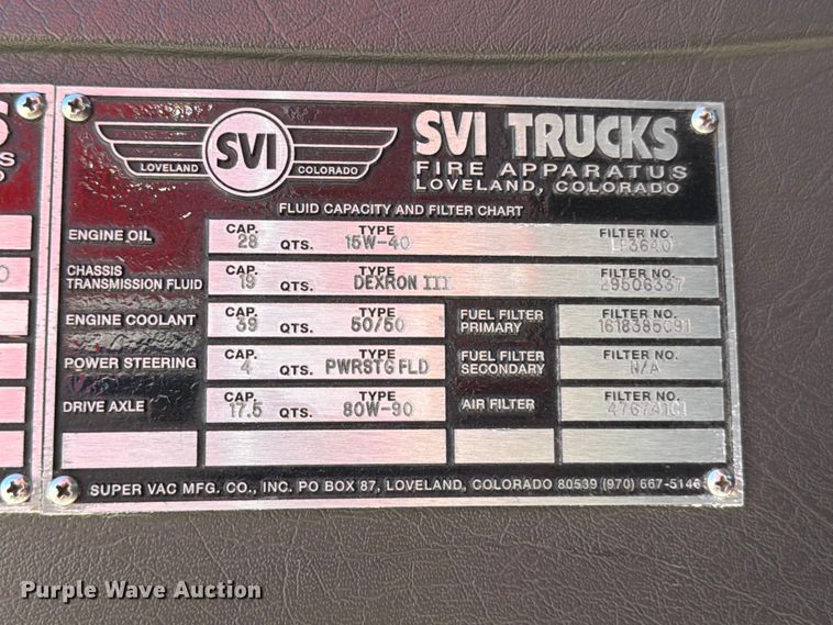 image for item ED5194 2002 International 4900 pumper fire truck