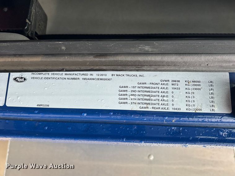 image for item EM5025 2014 Mack GU713  sewer jetter truck