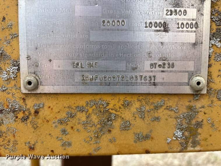 image for item EO4066 2002 Belshe  equipment trailer