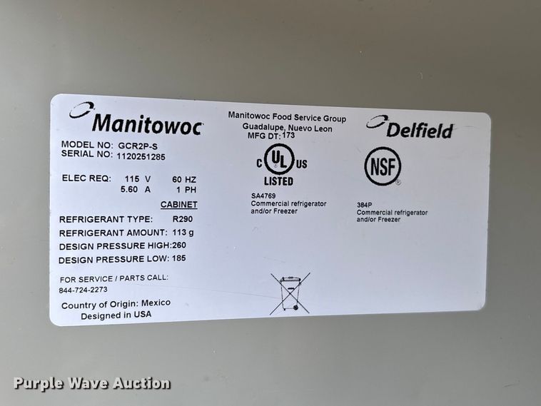 image for item EO4121 Manitowoc Delfield GCR2P-S refrigerator 