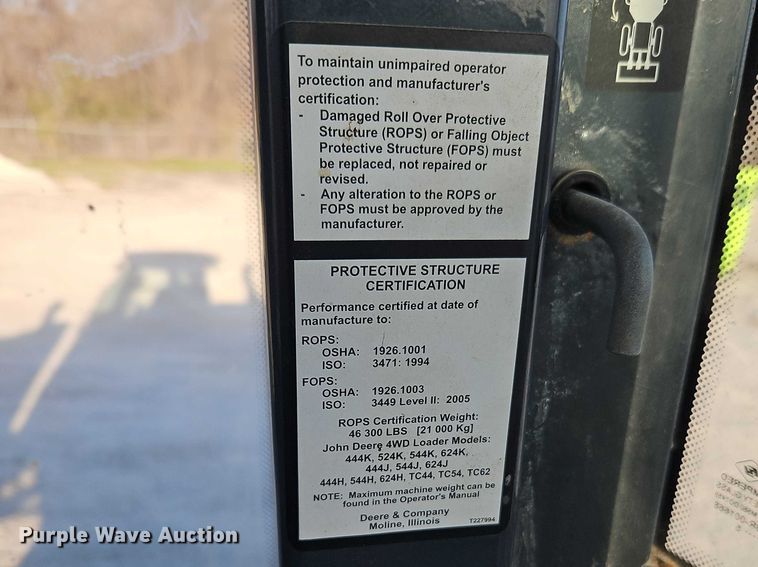 image for item EO7167 2015 John Deere 544K high lift wheel loader