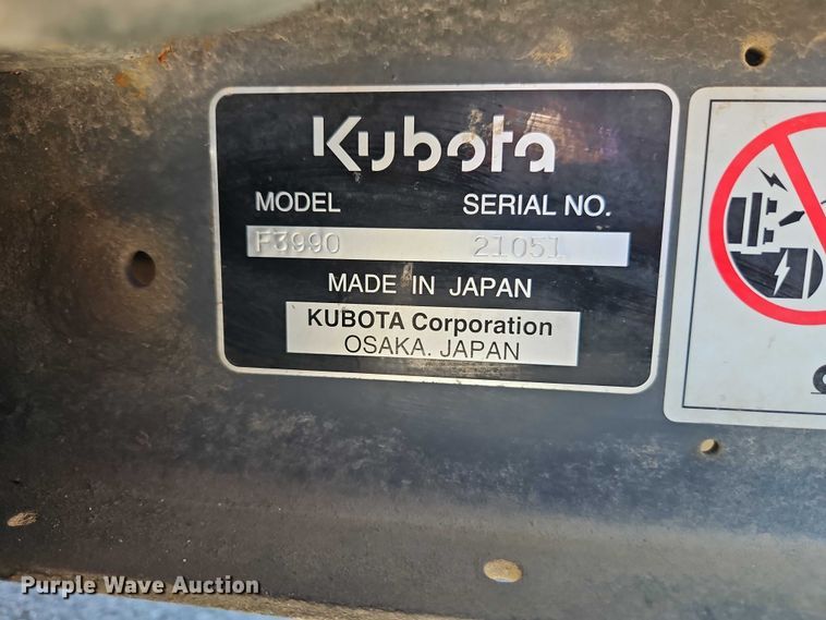 image for item EO7186 Kubota F3990 lawn mower