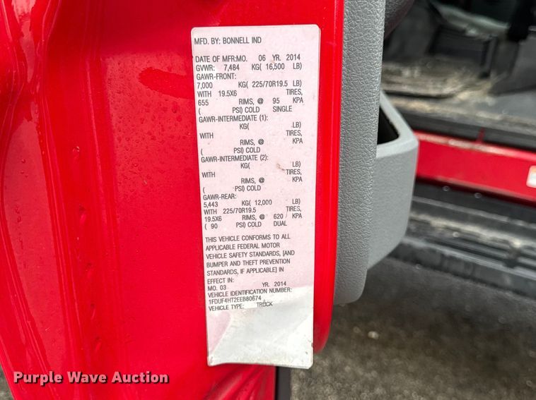 image for item EQ5001 2014 Ford F450 Super Duty dump flatbed truck