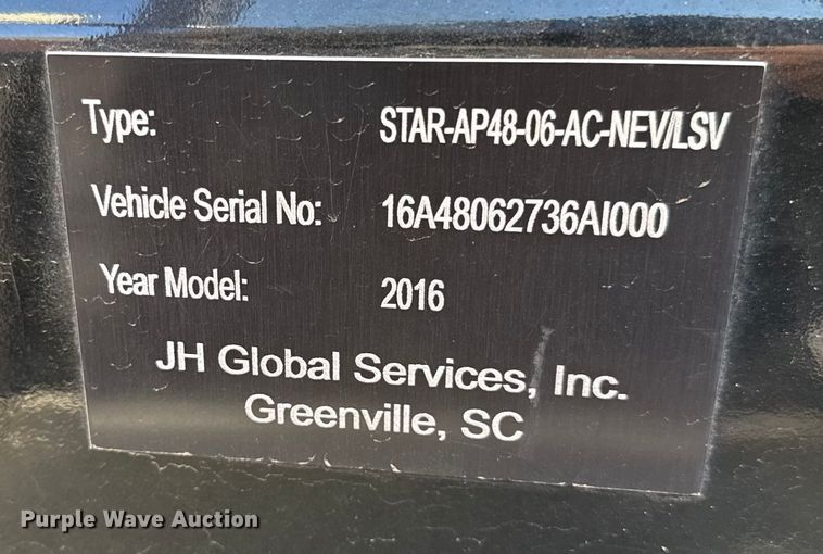 image for item ES5746 2016 STAR AP48-06-AC-NEV/LSV golf cart