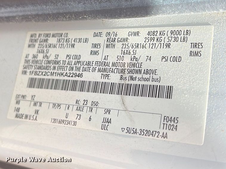 image for item ES8706 2017 Ford Transit 350 Wagon handicap accessible van