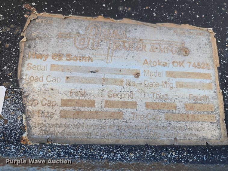 image for item ET1459 1999 Atoka Trailer Mfg. 18-DE-35-2 drop deck equipment trailer