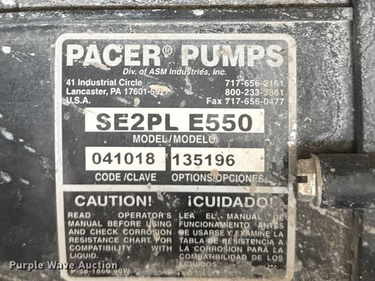 image for item ET1765 Pacer Pump SE2PL E550 pump