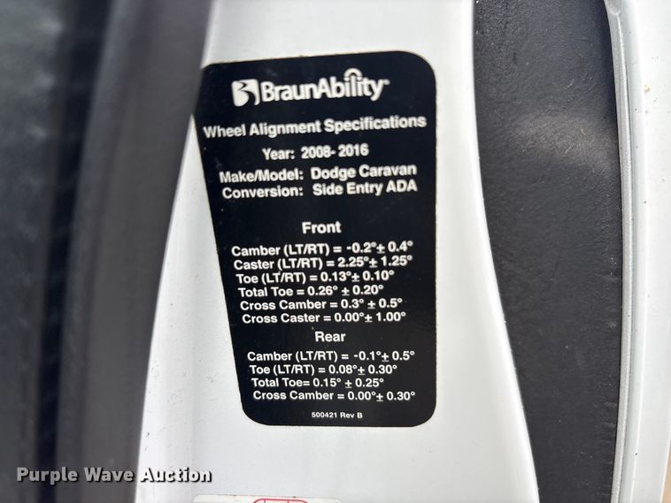 image for item EU0456 2016 Dodge Grand Caravan handicap accessible van