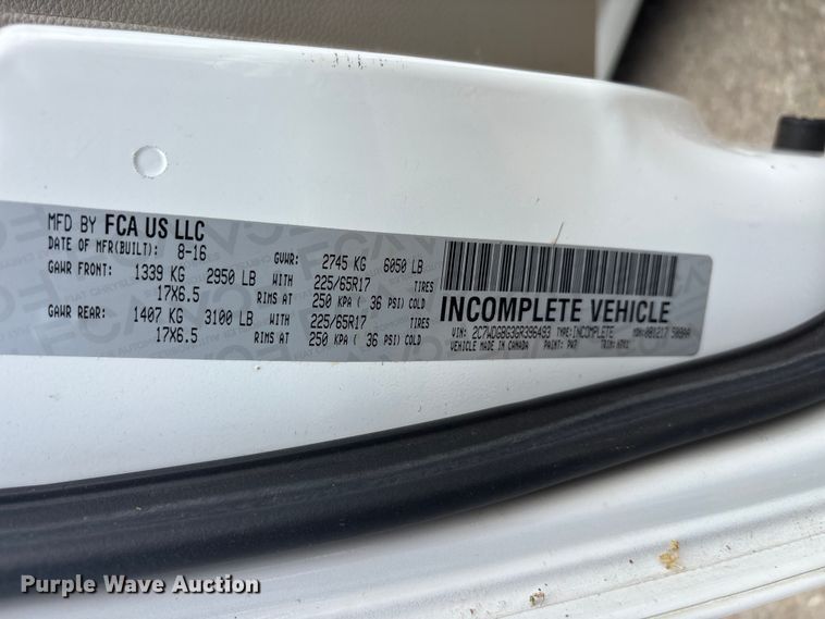 image for item EU0456 2016 Dodge Grand Caravan handicap accessible van