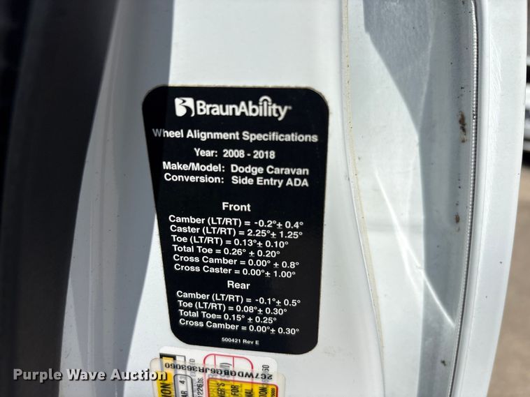 image for item EU0457 2018 Dodge Grand Caravan handicap accessible van