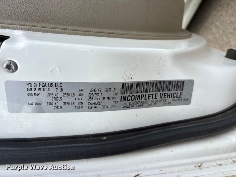 image for item EU0458 2018 Dodge Grand Caravan handicap accessible van