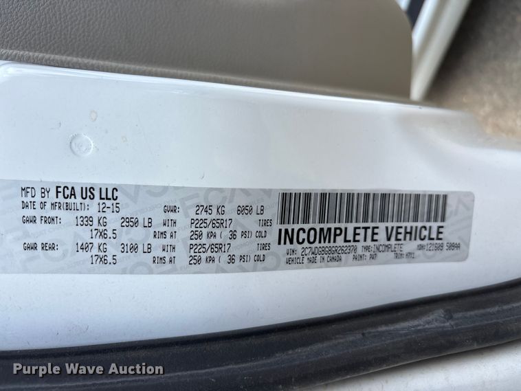 image for item EU0460 2016 Dodge Grand Caravan handicap accessible van