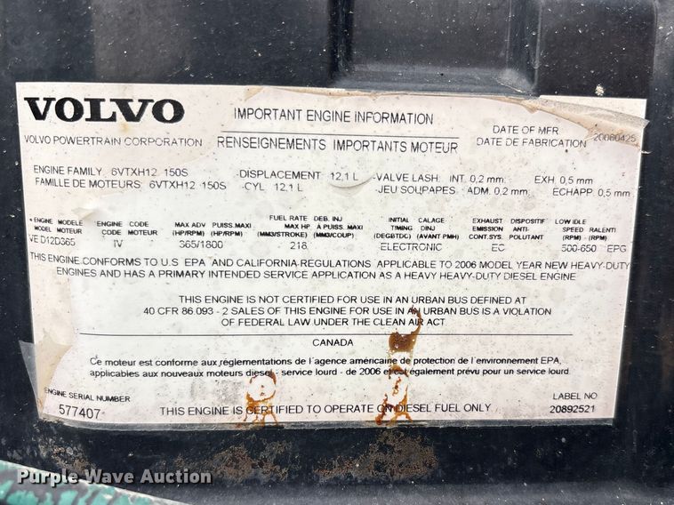 image for item EU4992 2007 Volvo VN semi truck